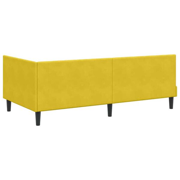 vidaXL Κρεβάτι Γωνίας με κεφαλάρι Κίτρινο 90 x 190 cm Βελούδο
