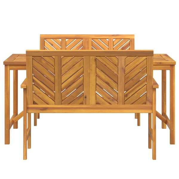 vidaXL Σέτ φαγητού για κήπο 3 pcs Καφέ 150 x 90 x 74 cm