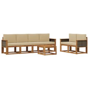 vidaXL &Sigma;&epsilon;&iota;&rho;ά &Kappa;&alpha;&nu;&alpha;&pi;έ &Epsilon;&xi;&omega;&tau;&epsilon;&rho;&iota;&kappa;&omicron;ύ &mu;&epsilon; &mu;&alpha;&xi;&iota;&lambda;ά&rho;&iota; 6 pcs &Phi;&upsilon;&sigma;&iota;&kappa;ό