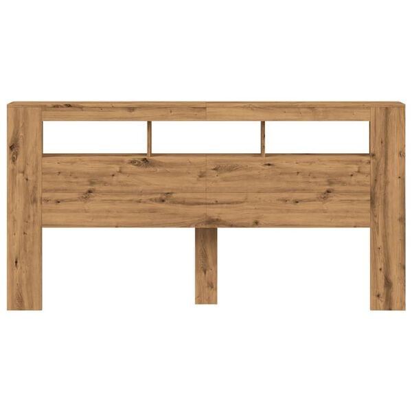 vidaXL LED κεφαλάρι Artisan Oak 200x18,5x103,5 cm Κατασκευασμένο ξύλο