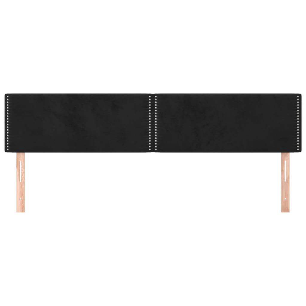 vidaXL Κεφαλάρια Κρεβατιού 2 τεμ. Μαύρο 90x5x78/88 εκ. Βελούδινο