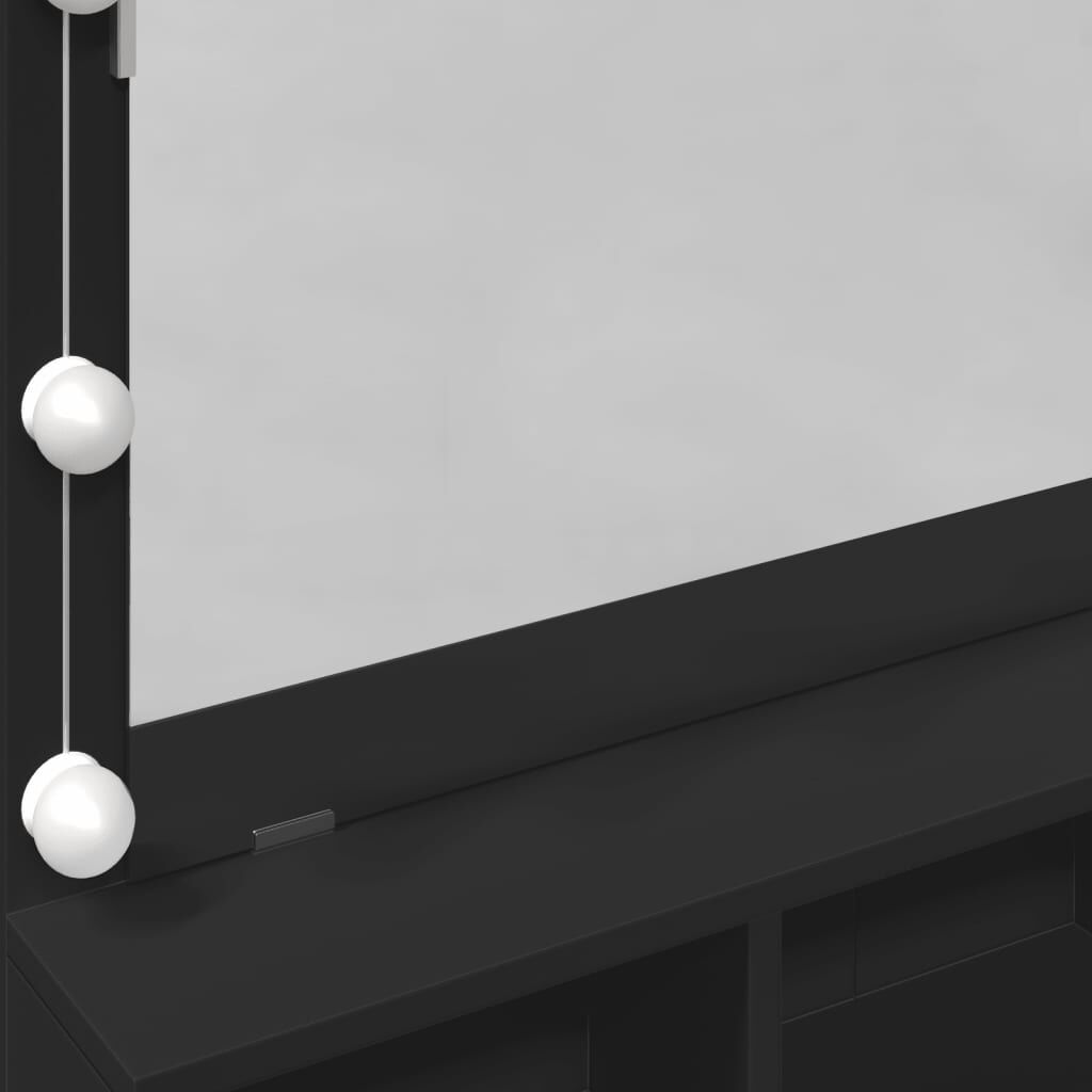 vidaXL Μπουντουάρ με LED Μαύρο 80x41x144,5 εκ.