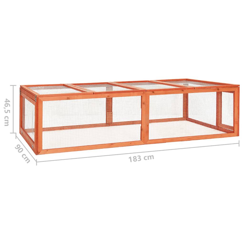 vidaXL Κλουβί Κουνελιών 183 x 90 x 46,5 εκ. από Μασίφ Ξύλο Ελάτης