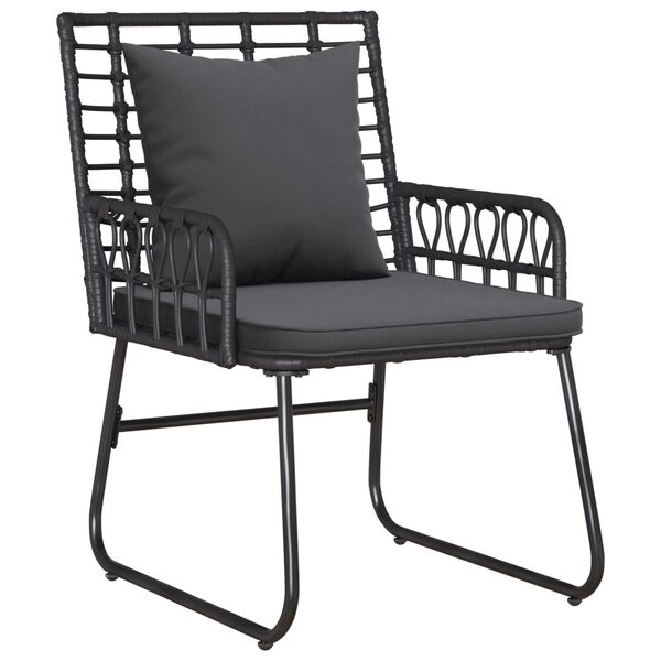 vidaXL Σέτ φαγητού για κήπο 3 pcs Μαύρο, Ανθρακί 35 x 35 x 45 εκ