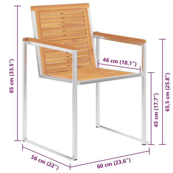 vidaXL Καρέκλες Κήπου 6 τεμ. από Μασίφ Ξύλο Teak με Μαξιλάρια
