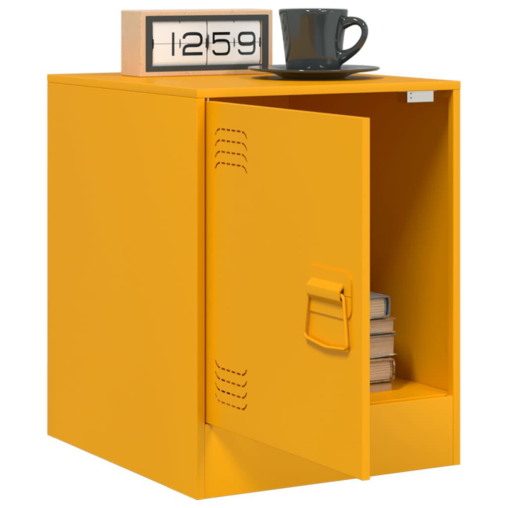 vidaXL Κομοδίνο Μουσταρδί 34,5 x 39 x 44 εκ. από Χάλυβα