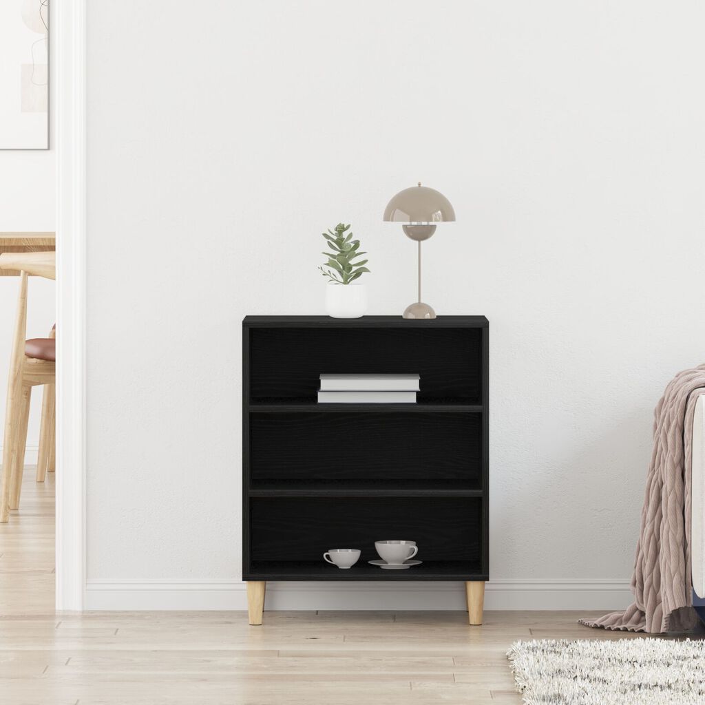 vidaXL Πλαϊνό Γραφείο Μαύρο Δρυς 57x35x70 εκ. Από ξύλο