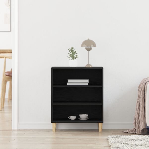 vidaXL Πλαϊνό Γραφείο Μαύρο Δρυς 57x35x70 εκ. Από ξύλο
