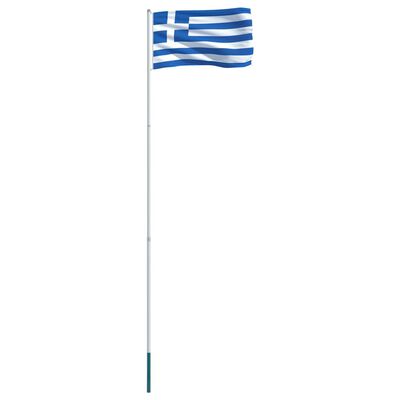 vidaXL Σημαία Ελλάδας και Ιστός 4 μ. από Αλουμίνιο