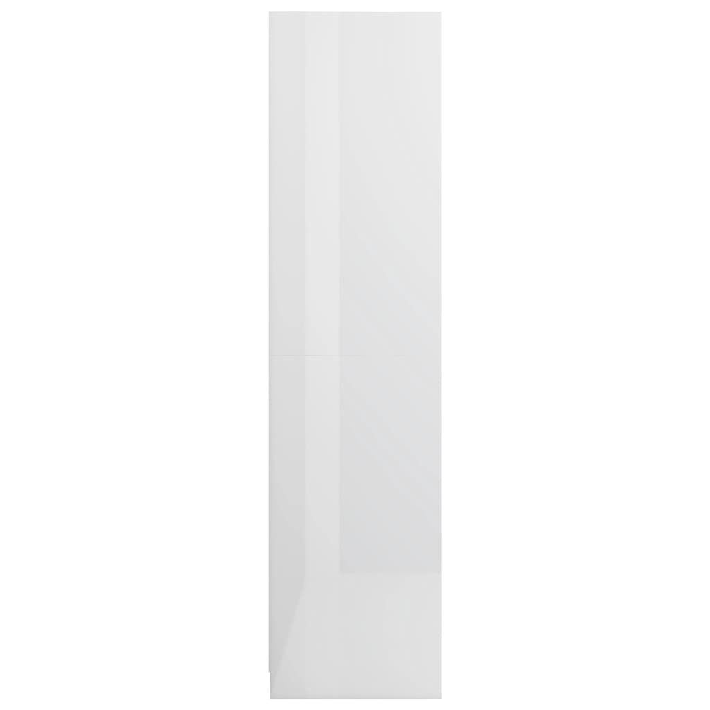 vidaXL Ντουλάπα με Συρτάρια Γυαλιστερό Λευκό 50x50x200 εκ. Επεξ. Ξύλο