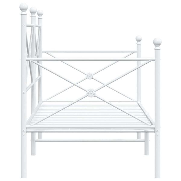 vidaXL Κρεβάτι ημέρας χωρίς στρώμα Λευκό 90x200 cm Ατσάλι