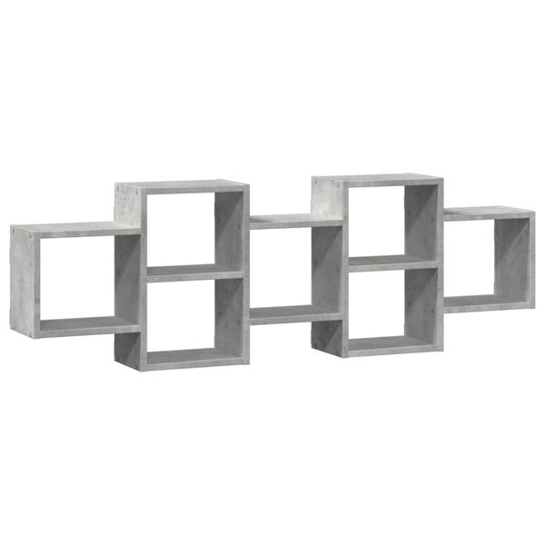 vidaXL Ραφιέρα Τοίχου Γκρι Σκυροδέματος 129x18x42 εκ. από Επεξ. Ξύλο