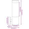 vidaXL Εξωτερικά Φωτιστικά Τοίχου 2 pcs Μαύρο 12 x 7.5 x 27 εκ