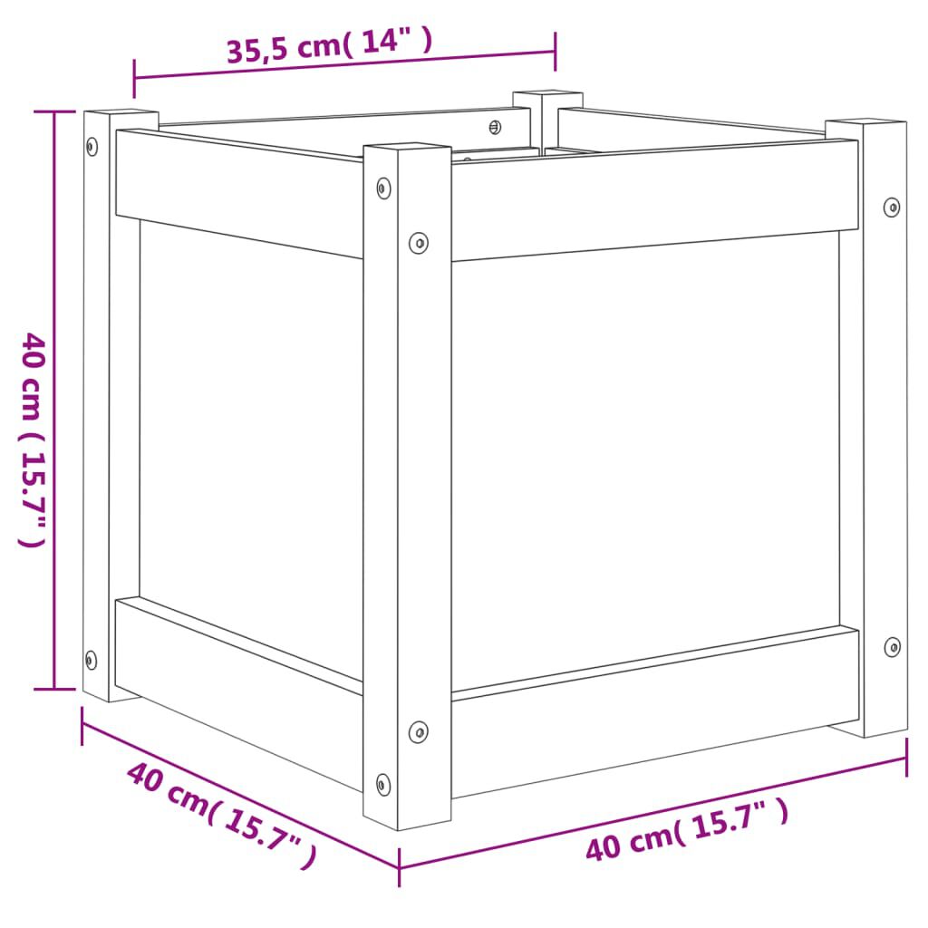vidaXL Ζαρντινιέρα 40 x 40 x 40 εκ. Εμποτισμ. Ξύλο Πεύκου