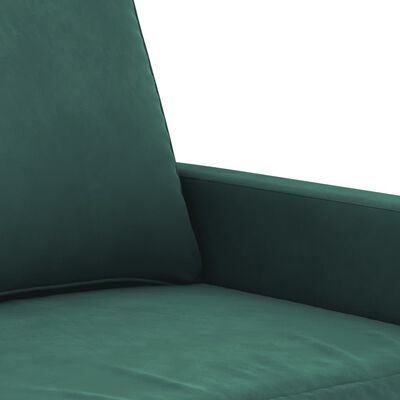 vidaXL Καναπές Διθέσιος Σκούρο Πράσινο 120 εκ. Βελούδινος