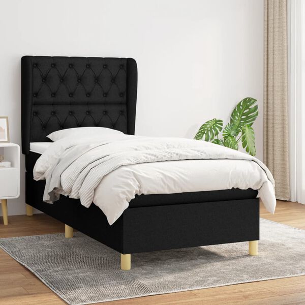 vidaXL &Kappa;&rho;&epsilon;&beta;ά&tau;&iota; Boxspring &mu;&epsilon; &Sigma;&tau;&rho;ώ&mu;&alpha; &Mu;&alpha;ύ&rho;&omicron; 80 x 200 &epsilon;&kappa;. &Upsilon;&phi;&alpha;&sigma;&mu;ά&tau;&iota;&nu;&omicron;