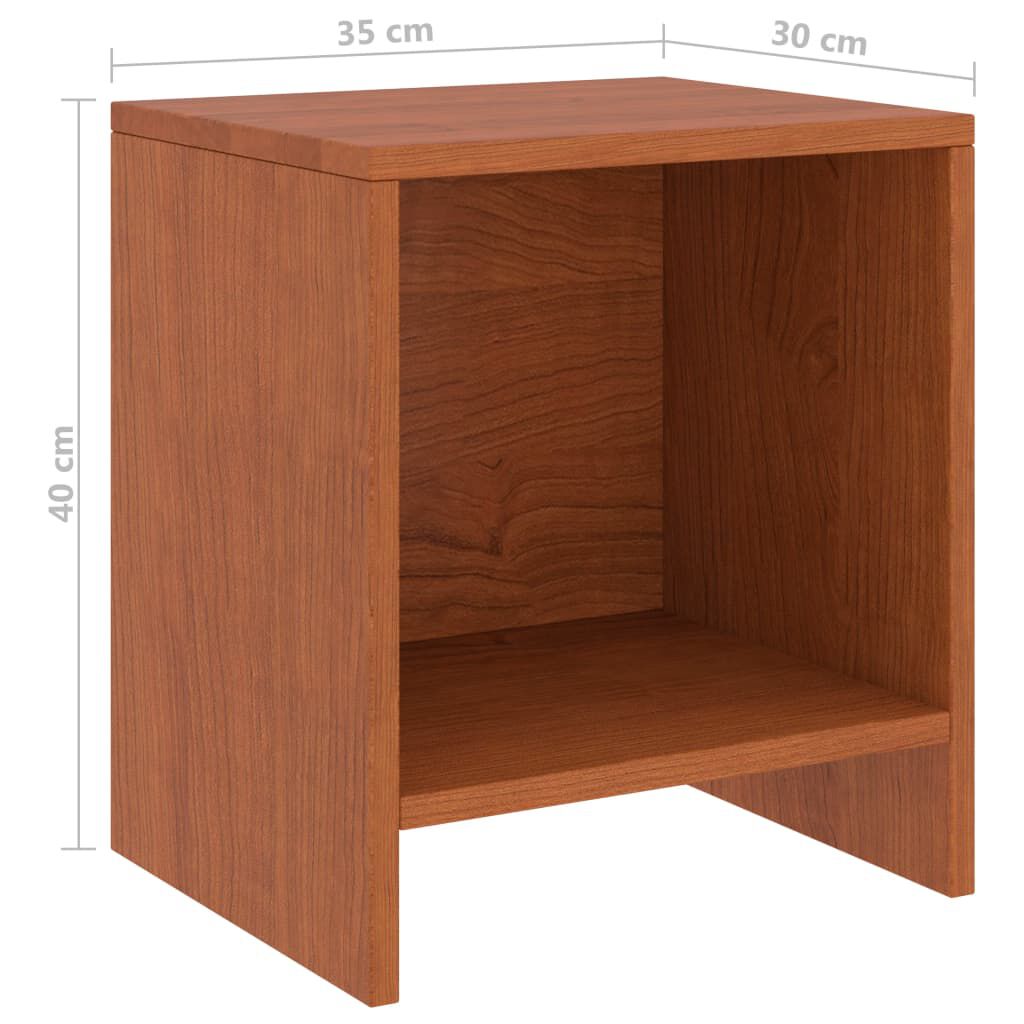 vidaXL Κομοδίνα 2 τεμ. Καφέ Μελί 35 x 30 x 40 εκ. Μασίφ Ξύλο Πεύκου