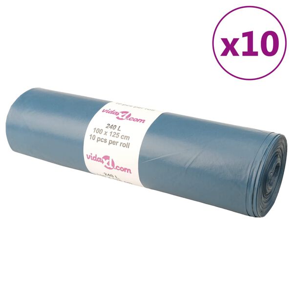 vidaXL Σακούλες Απορριμμάτων 100 τεμ. Μπλε 120 Λ.