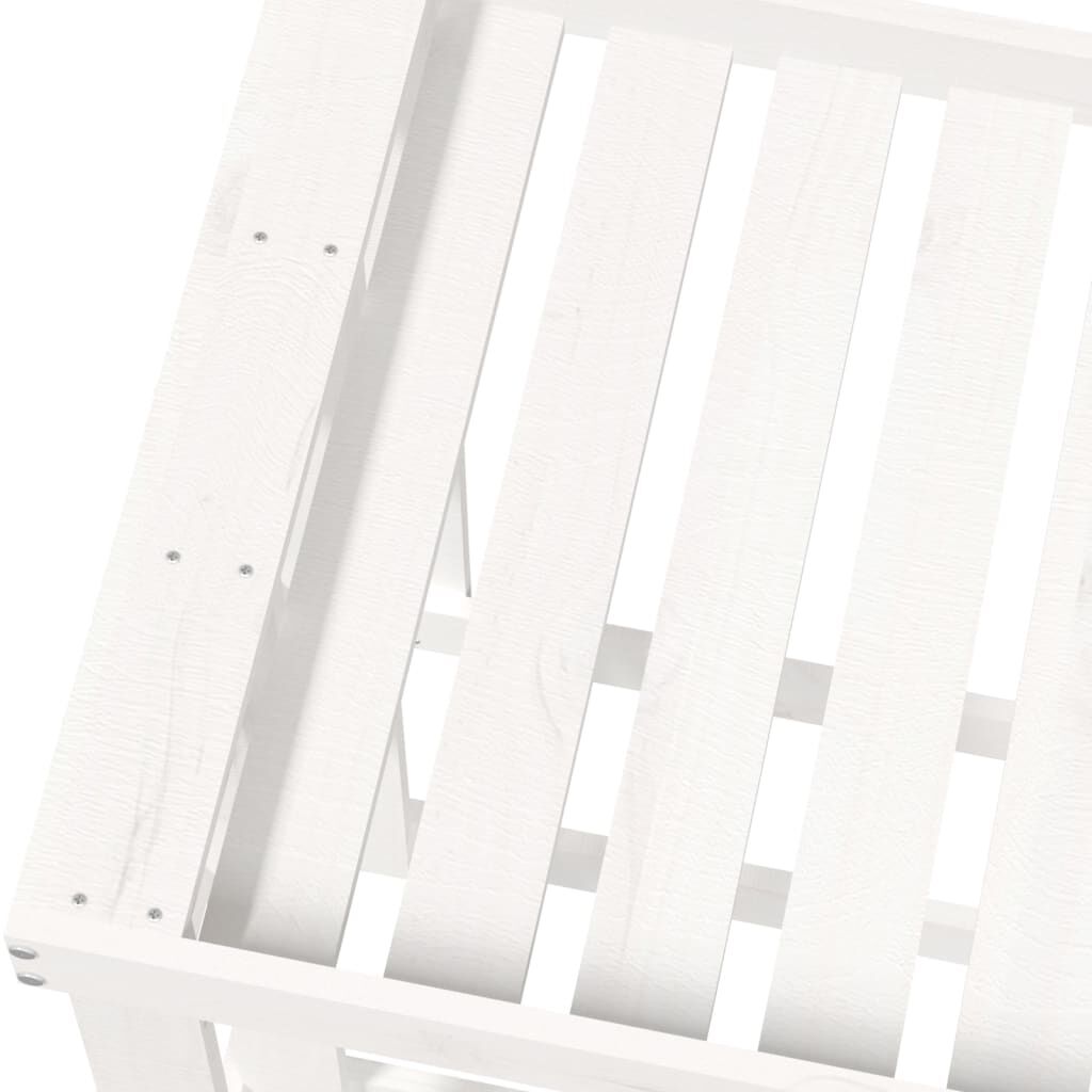 vidaXL Ξυλοθήκη Εξ. Χώρου Λευκή 108x52x74 εκ. από Μασίφ Ξύλο Πεύκου