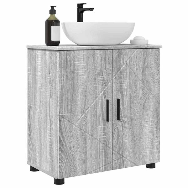 vidaXL Ντουλάπι Μπάνιου με ράφι με πόρτα Γκρι sonoma 61 x 35 x 64 εκ.