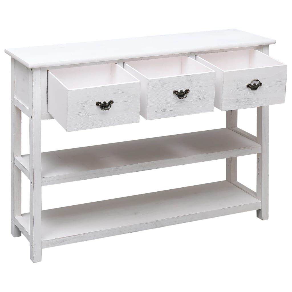 vidaXL Μπουφές Αντικέ Λευκός 108 x 30 x 76 εκ. Μασίφ Ξύλο Παυλώνιας