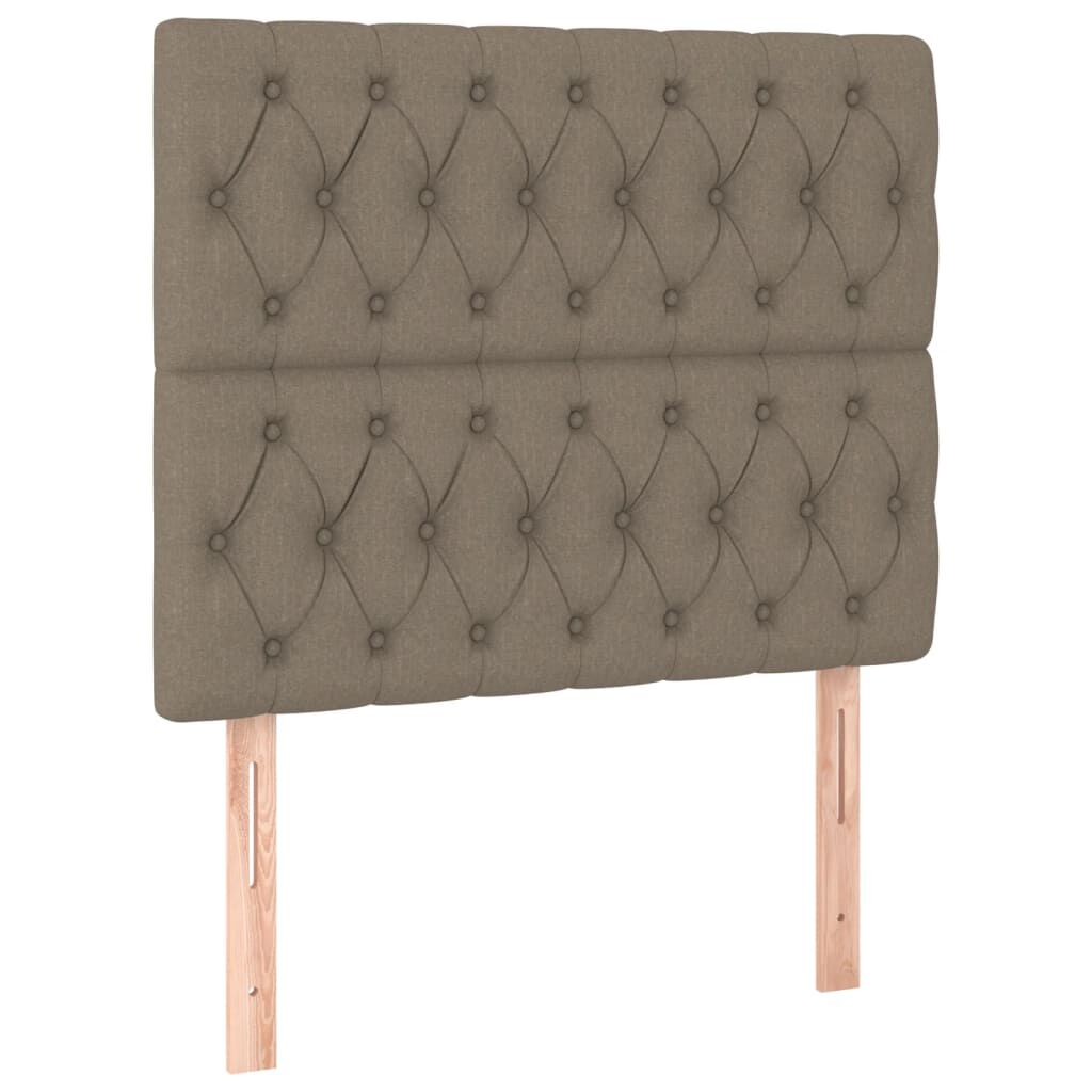 vidaXL Κρεβάτι Boxspring με Στρώμα Taupe 90x200 εκ. Υφασμάτινο