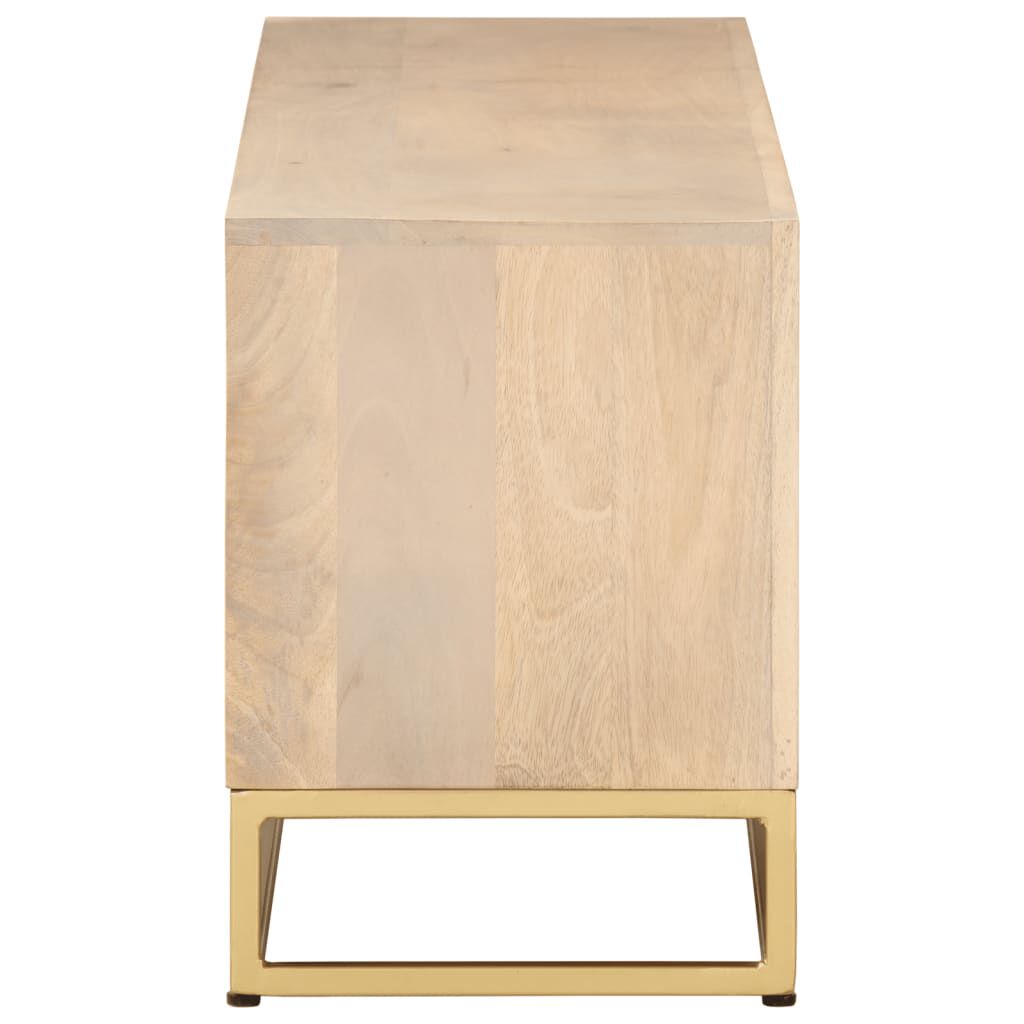 vidaXL Έπιπλο Τηλεόρασης 110 x 30 x 40 εκ. Μασίφ Ξύλο Μάνγκο & Σίδηρος