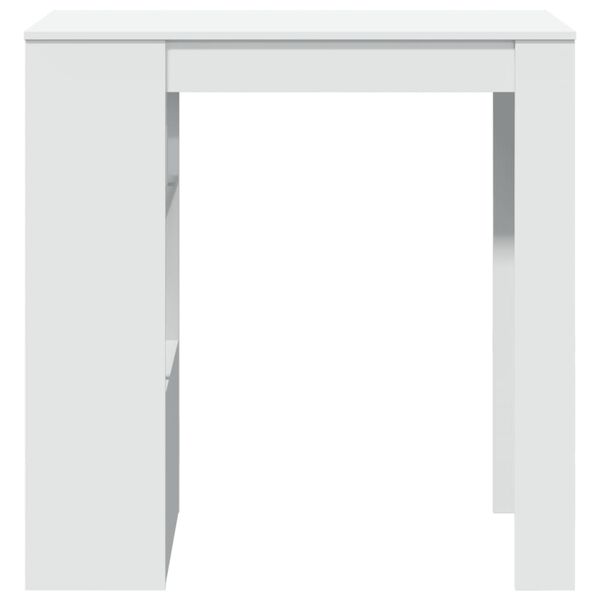 vidaXL Τραπέζι Μπαρ με Ράφια Λευκό 102 x 50 x 103,5 εκ.από Επεξ. Ξύλο