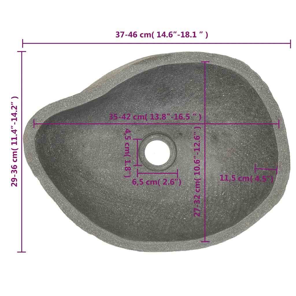 vidaXL Νιπτήρας River Stone Οβάλ (37-46)x(29-36) εκ.
