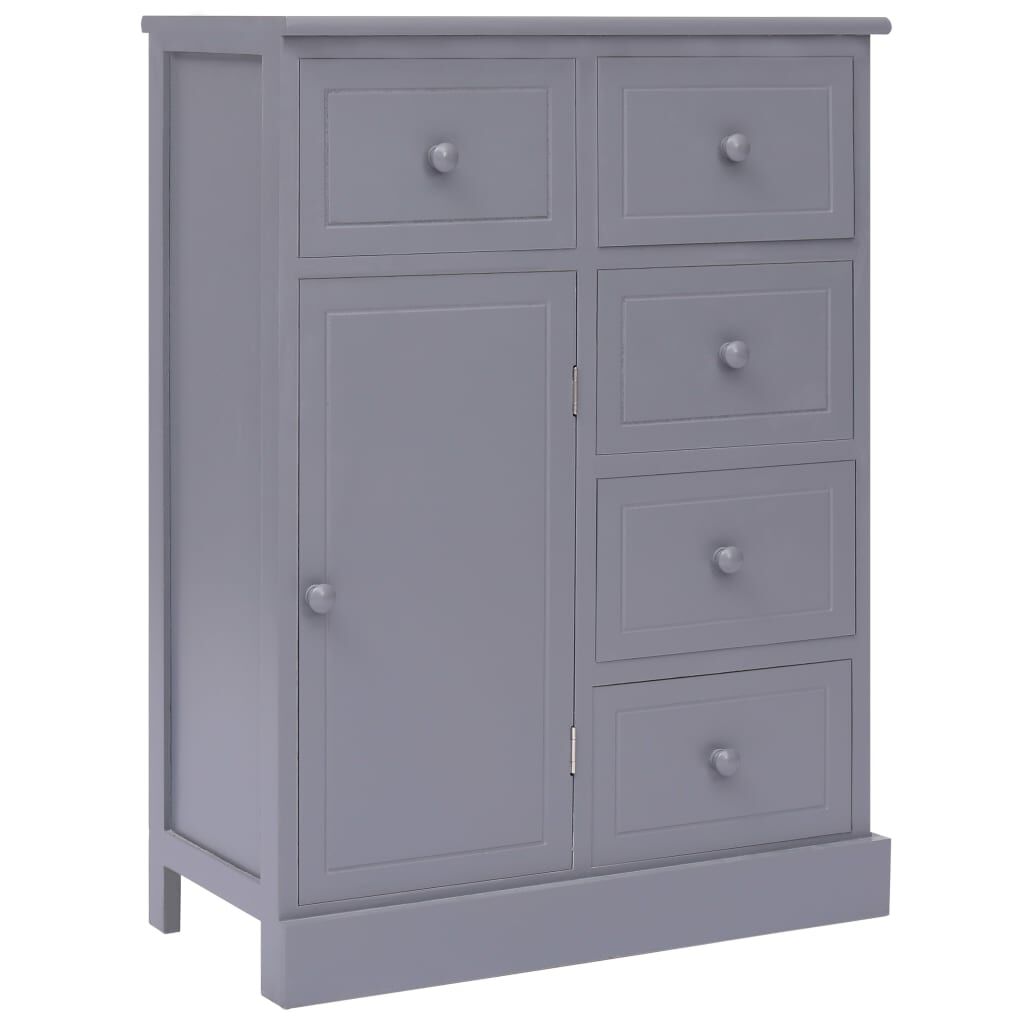 vidaXL Ντουλάπι με 10 Συρτάρια Γκρι 113 x 30 x 79 εκ. από Ξύλο