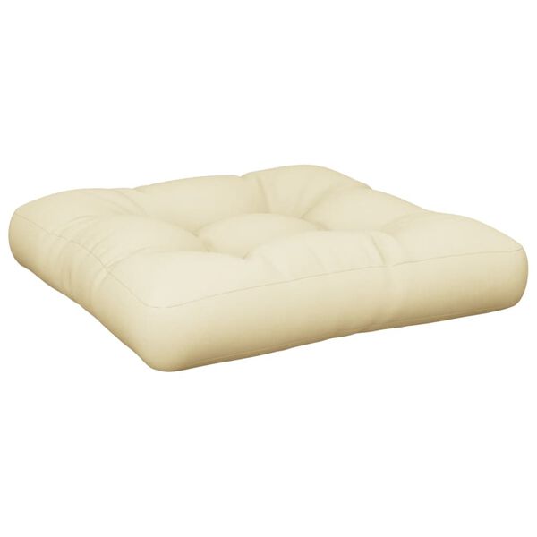 vidaXL Μαξιλάρα Δαπέδου / Παλέτας Κρεμ 60 x 61,5 x 10 εκ. Βαμβακερή