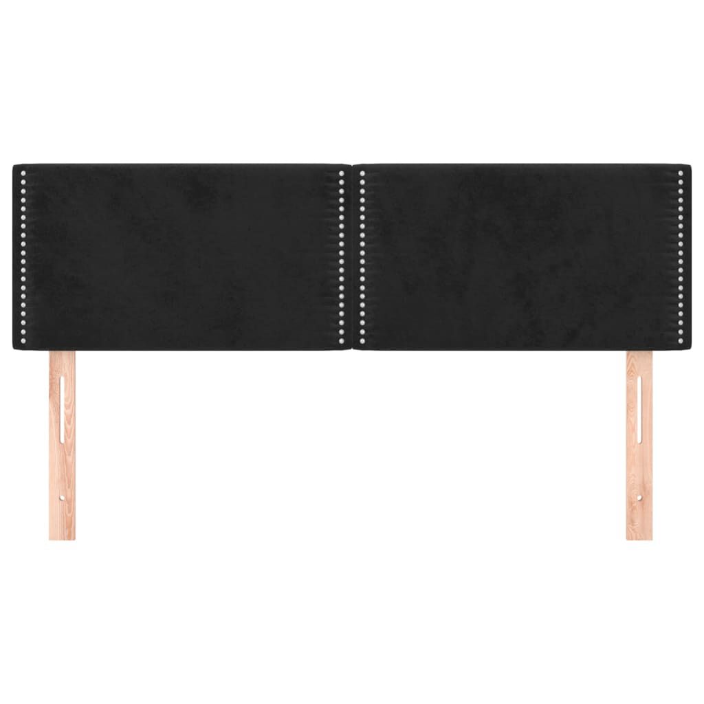 vidaXL Κεφαλάρια Κρεβατιού 2 τεμ. Μαύρα 72x5x78/88 εκ. Βελούδινα