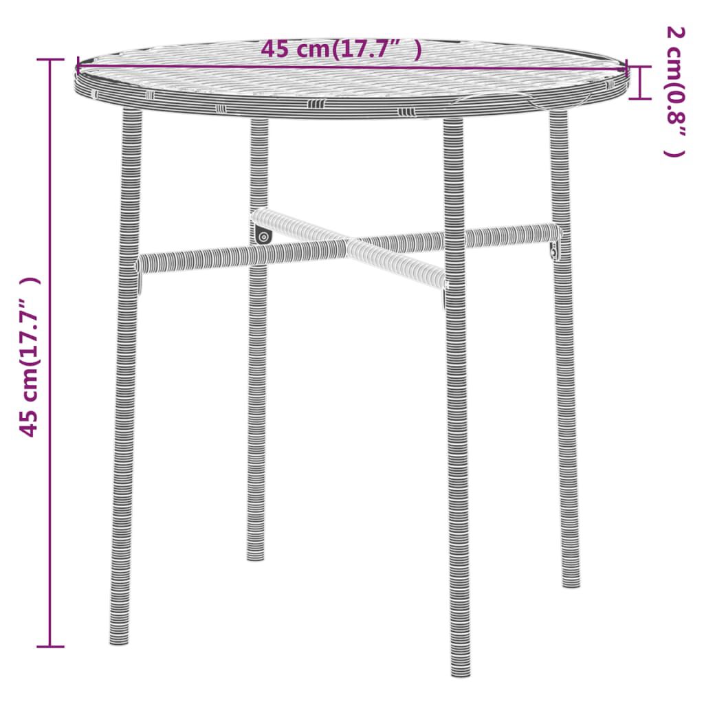 vidaXL Σετ Επίπλων Bistro Κήπου 3 τεμ. Μαύρο από Συνθετικό Ρατάν