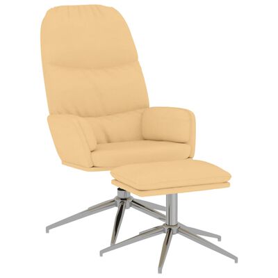 vidaXL Πολυθρόνα Relax με Υποπόδιο Κρεμ Λευκό από Συνθετικό Καστόρι