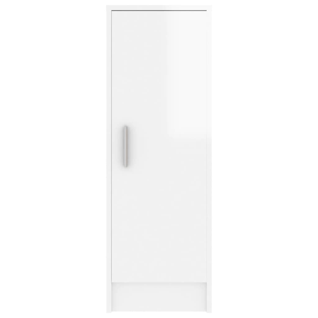 vidaXL Παπουτσοθήκη Γυαλιστερό Λευκό 32 x 35 x 92 εκ. από Επεξ. Ξύλο