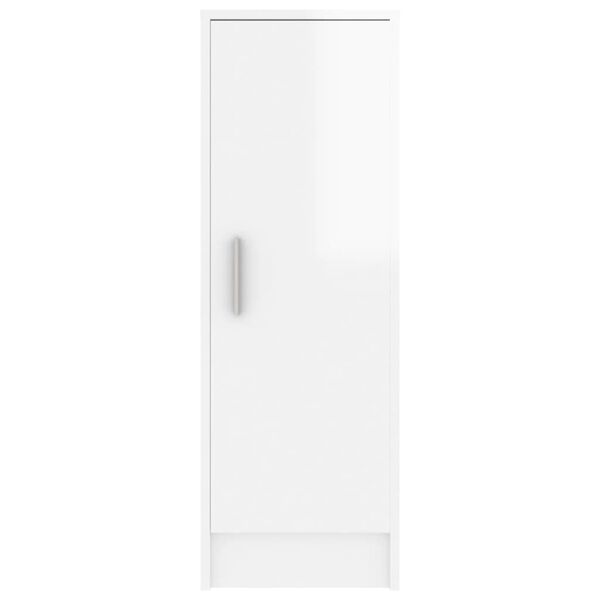 vidaXL Παπουτσοθήκη Γυαλιστερό Λευκό 32 x 35 x 92 εκ. από Επεξ. Ξύλο