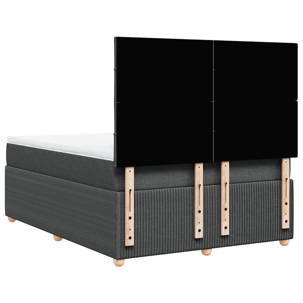 vidaXL Κρεβάτι Boxspring με Στρώμα Σκούρο Γκρι 140x190 εκ. Υφασμάτινο