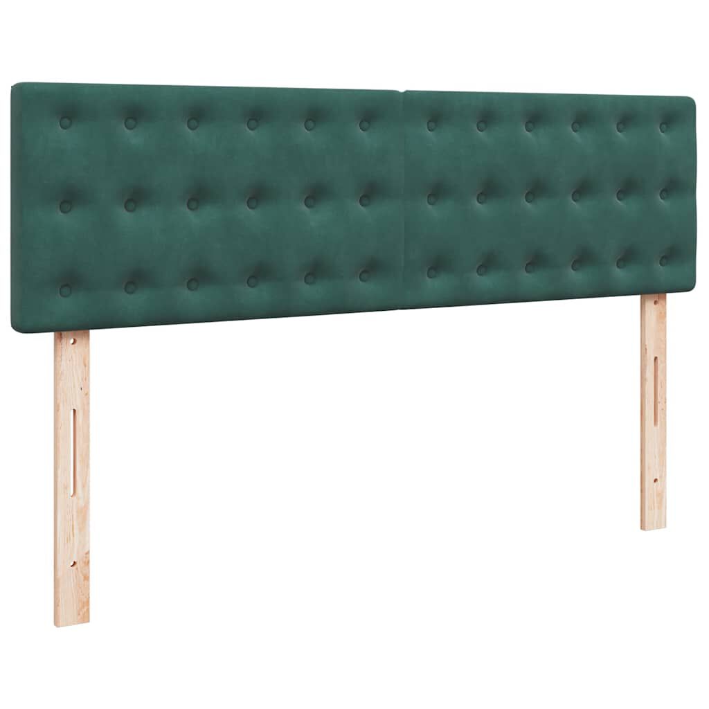 vidaXL Οθωμανικό κρεβάτι με στρώμα & LEDs Dark Green 160x200cm Velvet