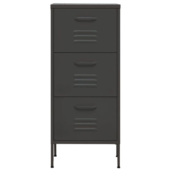 vidaXL Ντουλάπι Αποθήκευσης Ανθρακί 42,5x35x101,5 εκ. από Ατσάλι