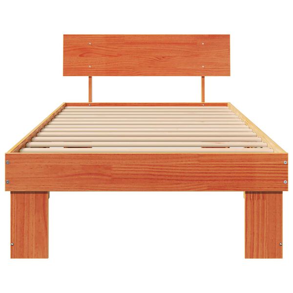 vidaXL Σκελετός Κρεβατιού Καφέ κεριού 90 x 190 cm Συμπαγές ξύλο πεύκου