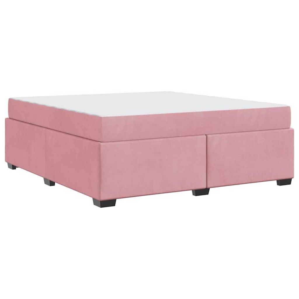 vidaXL Σκελετός Κρεβατιού με στρώμα Ροζ 180 x 200 cm Βελούδο
