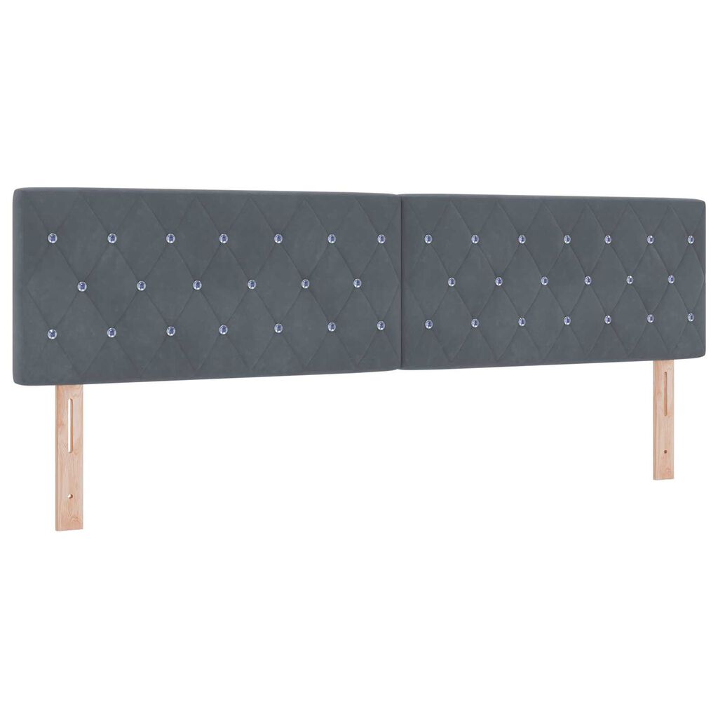 vidaXL Κρεβάτι με Βάση και Στρώμα Σκούρο Γκρι 180x200 εκ. Βελούδο