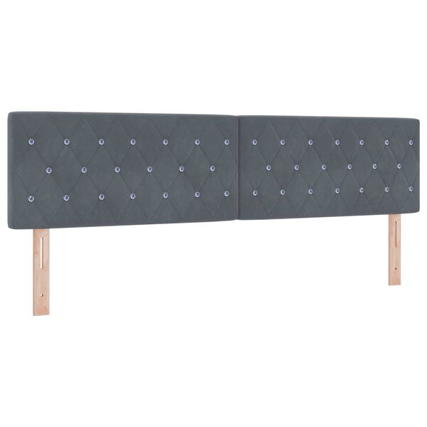 vidaXL Κρεβάτι με Βάση και Στρώμα Σκούρο Γκρι 180x200 εκ. Βελούδο