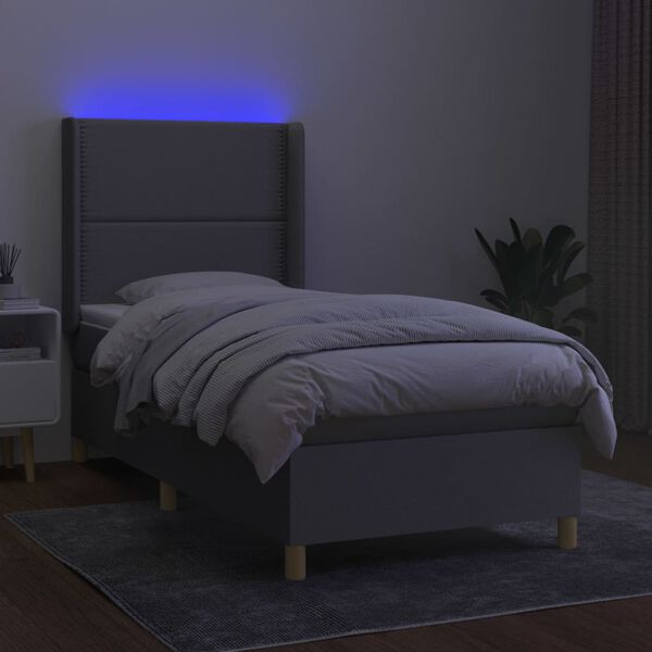 vidaXL &Kappa;&rho;&epsilon;&beta;ά&tau;&iota; Boxspring &mu;&epsilon; &Sigma;&tau;&rho;ώ&mu;&alpha; & LED &Alpha;&nu;.&Gamma;&kappa;&rho;&iota; 100x200&epsilon;&kappa;. &Upsilon;&phi;&alpha;&sigma;&mu;ά&tau;&iota;&nu;&omicron;