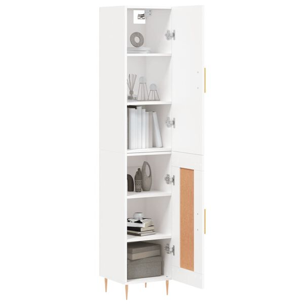 vidaXL Ντουλάπι Λευκό 34,5 x 34 x 180 εκ. από Επεξεργασμένο Ξύλο