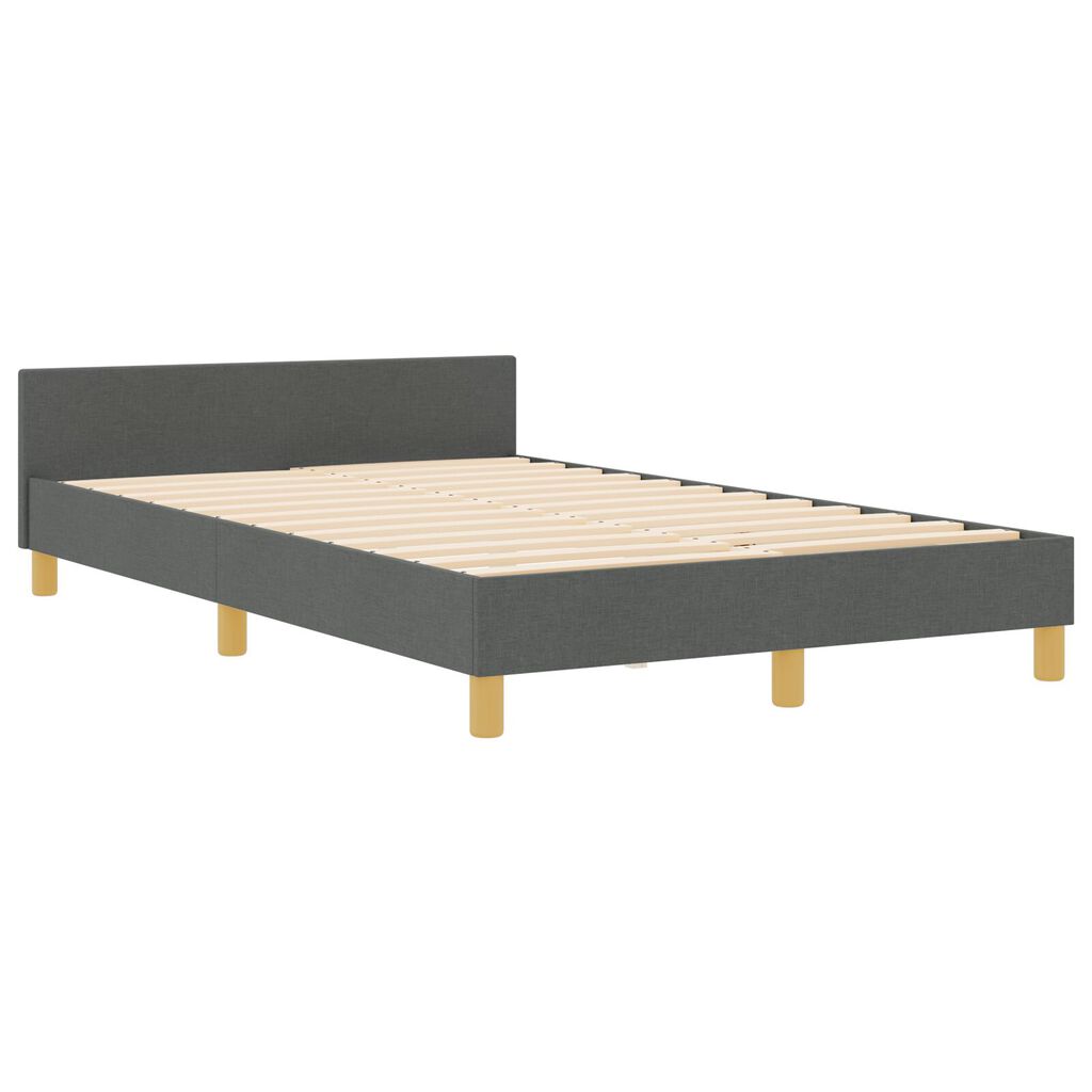 vidaXL Κρεβάτι Σκελετός Σκούρο Γκρι 120x200 εκ. Ύφασμα