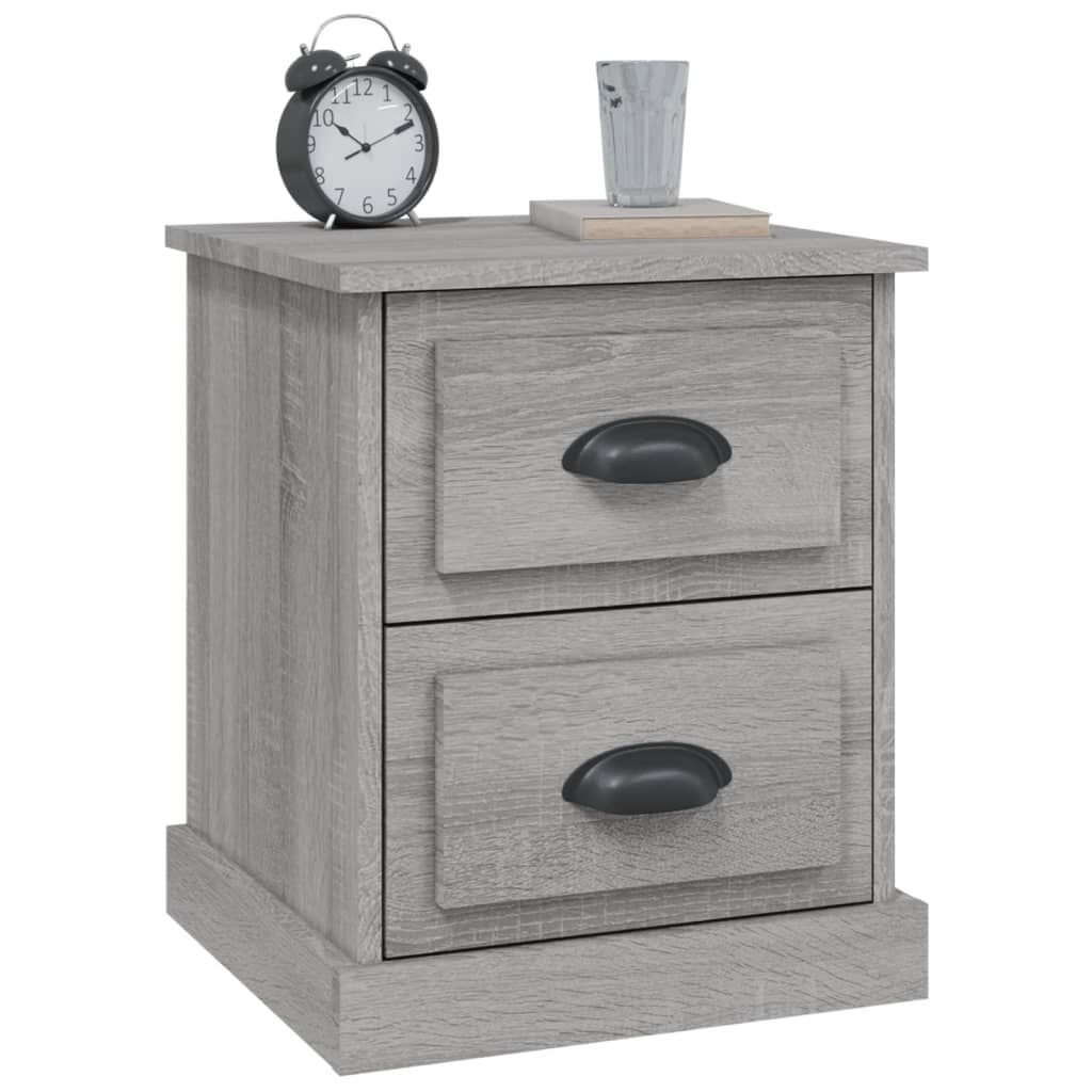 vidaXL Κομοδίνα 2 τεμ. Γκρι Sonoma 39x39x47,5 εκ. Επεξεργασμένο Ξύλο
