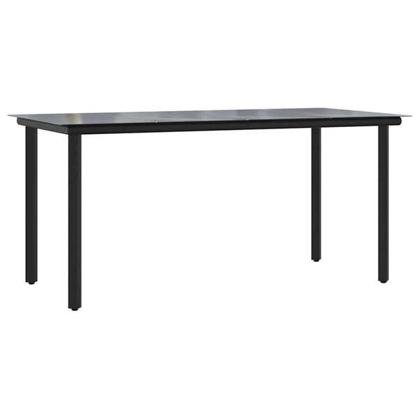 vidaXL Σέτ φαγητού για κήπο με μαξιλάρι 7 pcs Γκρι συνθετικό ρατάν