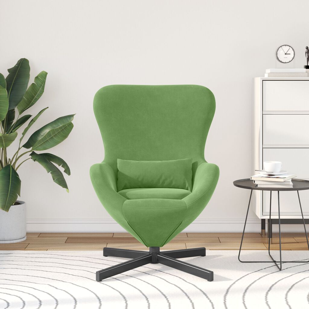 vidaXL Πολυθρόνα Αυγού Light Green Velvet