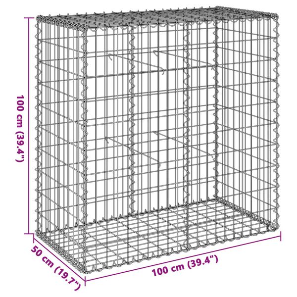 vidaXL Συρματοκιβώτιο με Κάλυμμα 100x50x100εκ. από Γαλβανισμένο Χάλυβα
